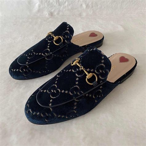 gucci brown velvet mule